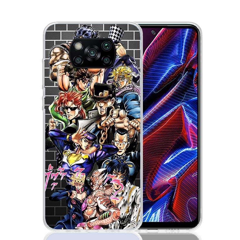 Чехол для телефона Anime JoJo Bizarre Adventure для Xiaomi Poco X3 Nfc X5 X6 X7 X4 Gt F7 Ultra F6 F5 Pro F4 F3 M5S M5 M4 M3 5G Tre