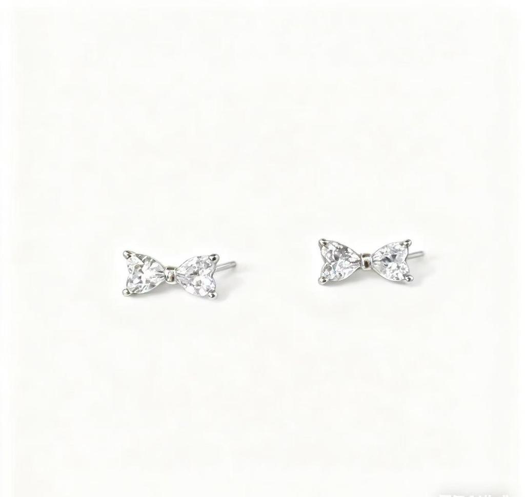 S925 Sterling Silver 18K Gold-Plated Bow Stud Earrings - Elegant High-Quality Design for Women