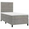 3143061 vidaXL Divan Bed and Mattress Light Grey 90x200 Cm Velvet