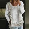 Women's Casual Fashion Loose Round Neck Retro Print Long Sleeve Top