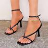 2025 Summer New Sandal Shoes Narrow Band Party Dress Pump  Peep Toe Ankle Strap Women Fashion Brand Thin High Heels Gladiator