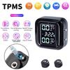 Motorcycle TPMS Motorcycle Tire Pressure Sensor LCD Display Motor Tire Pressure Monitoring Alarm System with 2 External Sensors