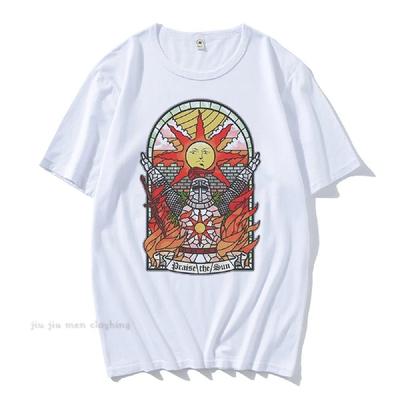 Мужская футболка Dark Souls Church of the Sun Футболки для молодежи Praise the Sun Новые летние футболки из хлопка Модная одежда Футболки большого размера