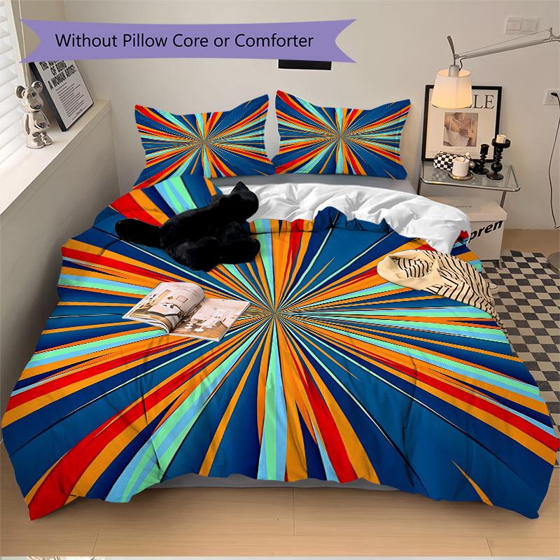 3pc Radiant Colors Cover Set - 1 Quilt Cover + 2 Pillowcases, All Seasons Bedroom Setting, Perfect for Home038