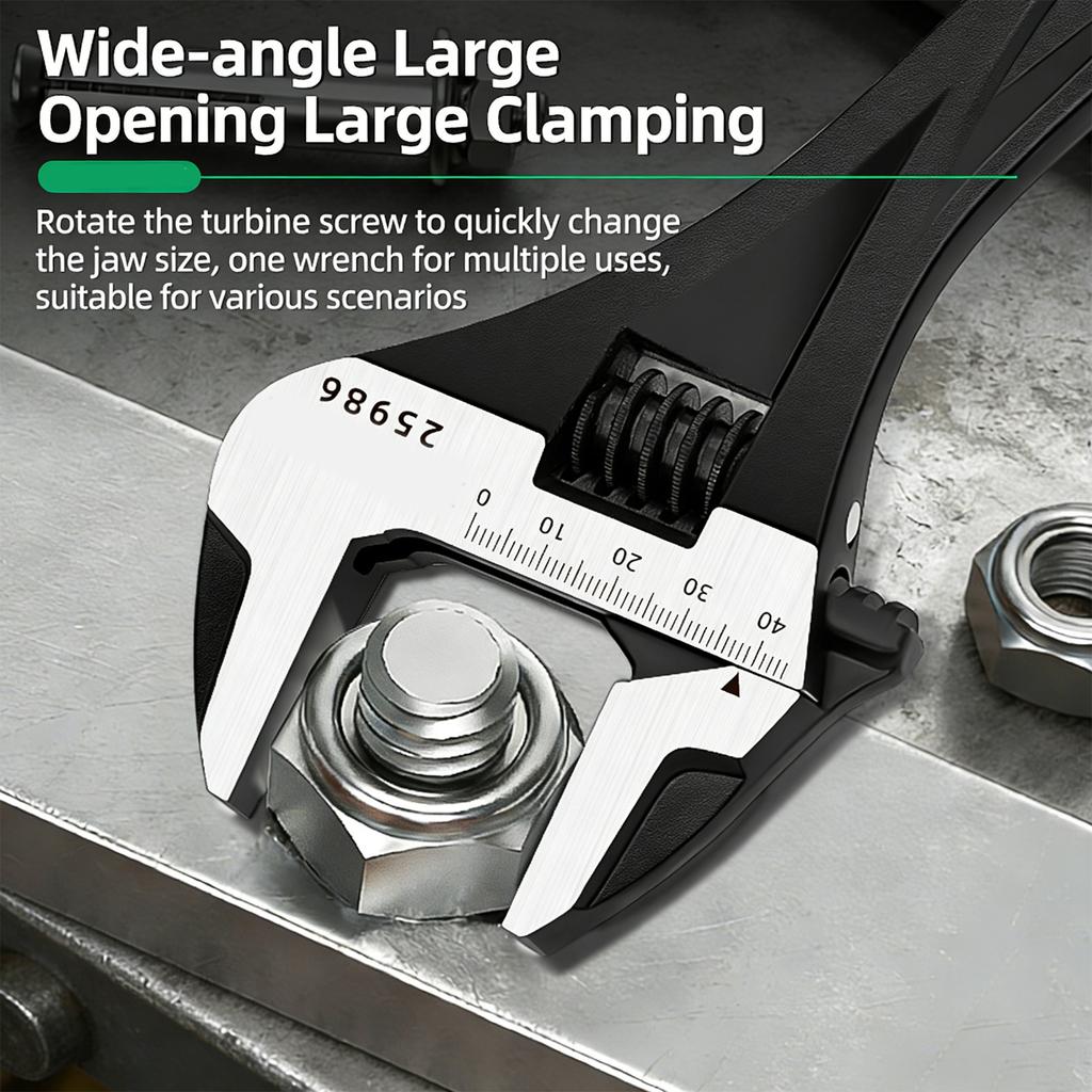 Регулируемый двухсторонний гаечный ключ с большим зевом 0-30 мм, многофункциональный ключ для разборки, сборки, сантехнических работ, установки