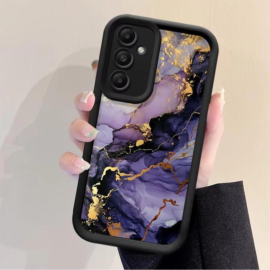 Fashion Marble Phone Case For Samsung Galaxy S24 Ultra S25 Plus S23 S22 S21 S20 S24 FE A55 A54 A15 A35 Soft Soft Silicone Cover