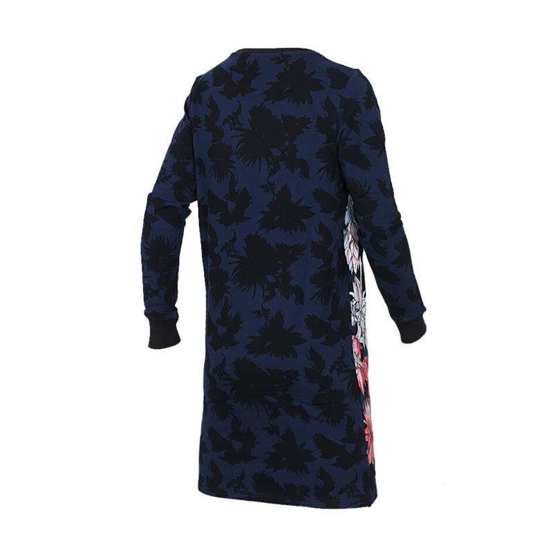 Adidas Нео Спортивный пуловер с круглым вырезом Платье с длинным рукавом Женское платье CV7387