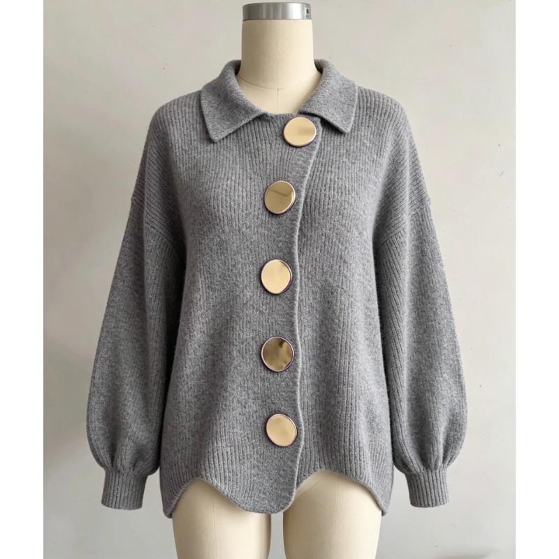 Women S Casual Loose Fit Buttoned Knit Cardigan For Autumn