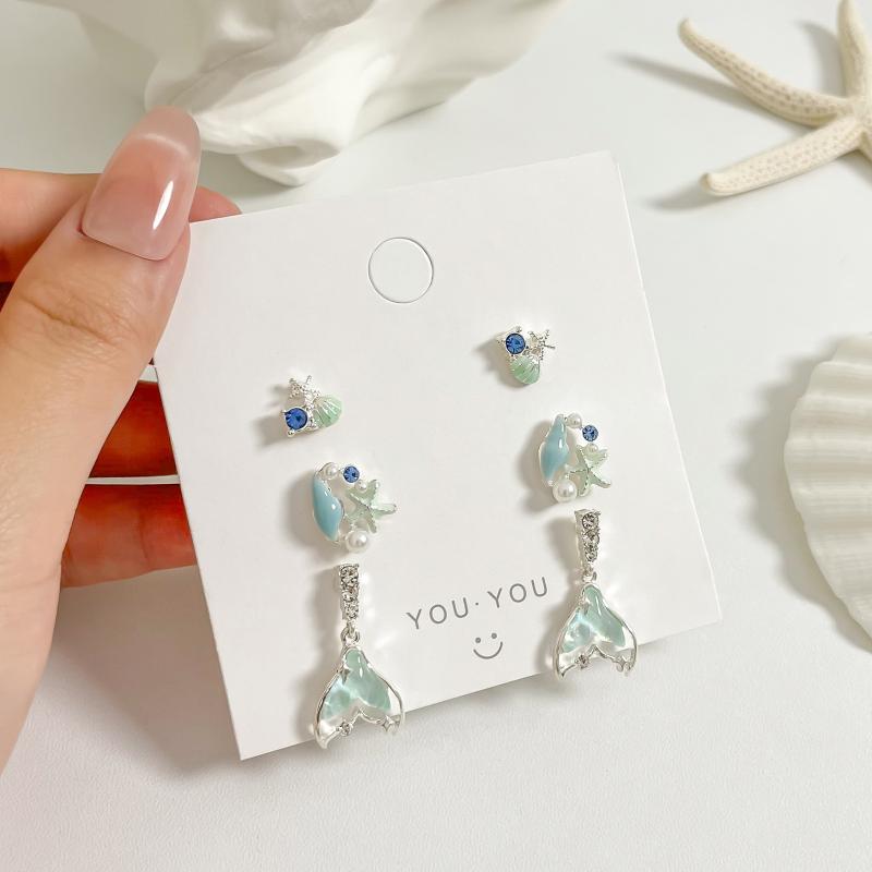 1 Набор Простой и Компактный Набор Сережек-Игл Любовь Геометрическая Комбинация Сережек Милые Сладкие и Универсальные Серьги