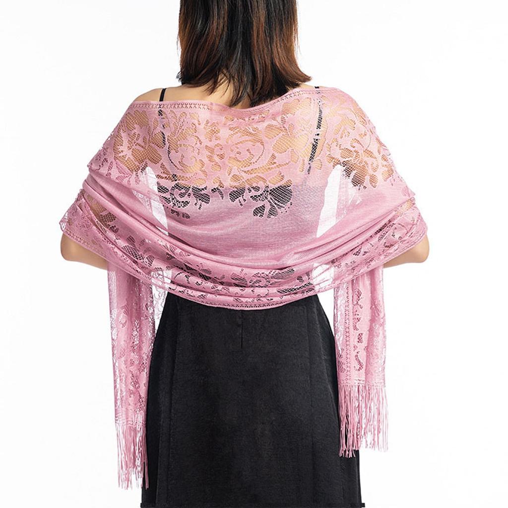 Women's Lace Hollow Shawl Evening Dress Cheongsam Shawl Party Dinner Scarf