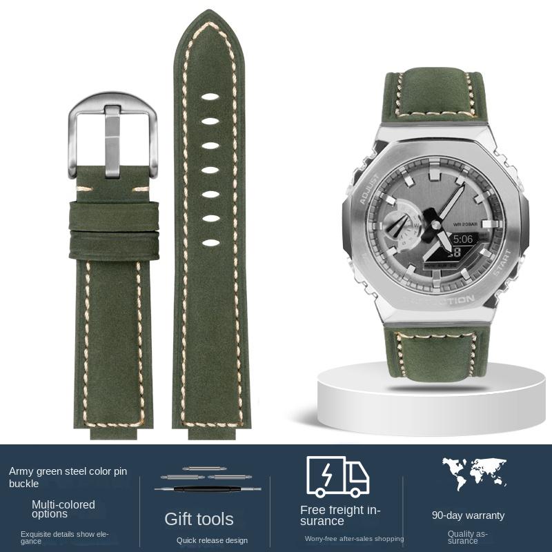 Для Casio AP Farmhouse дуб Ремешок для часов GA-2100 GM-2100 Модифицированный матовый винтажный кожаный ремешок для часов 16 мм мужской Аксессуары для браслета