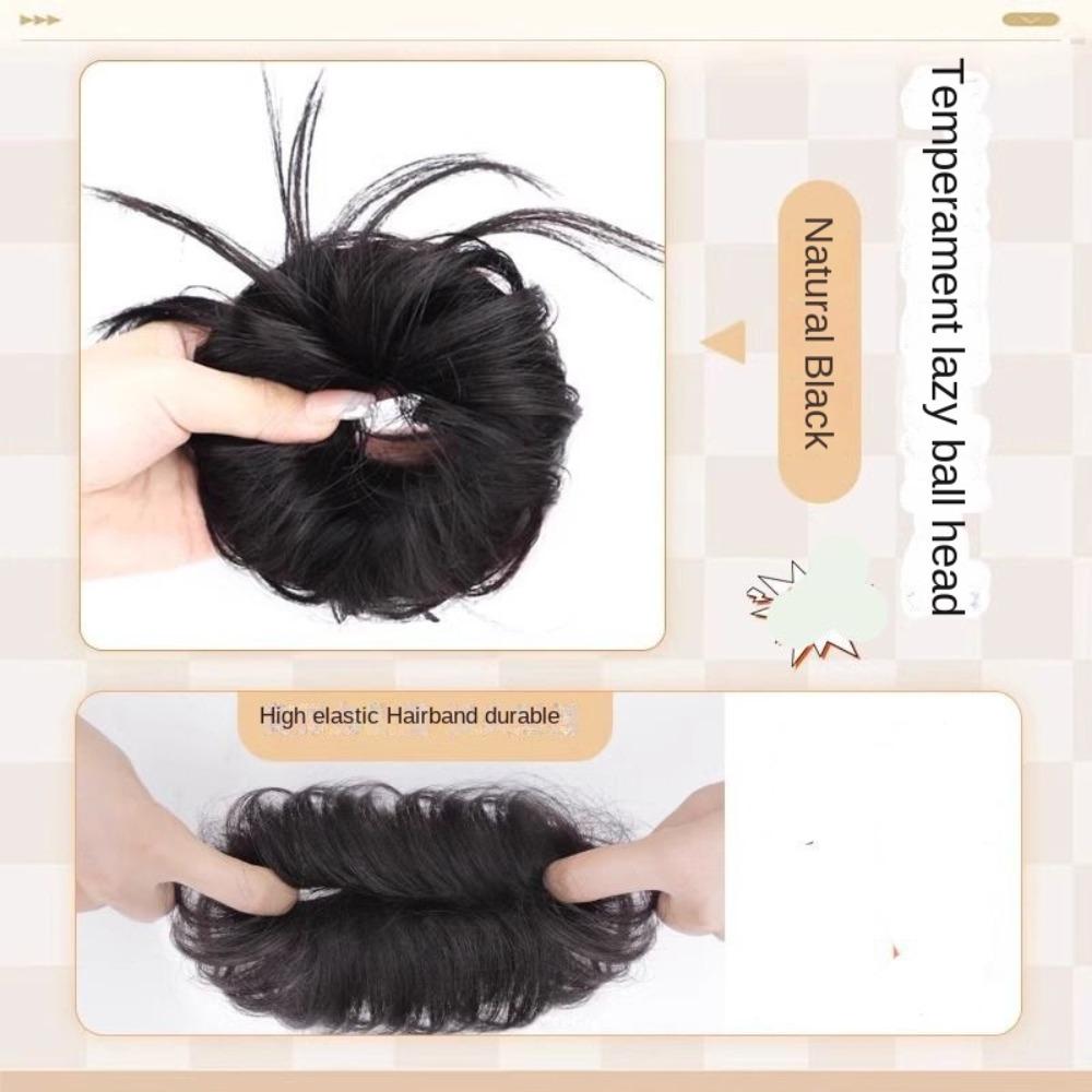 Fake Hair Band Synthetic Scrunchies Hair Extensions False Hair Pieces Vintage Messy Hair Bun Girls