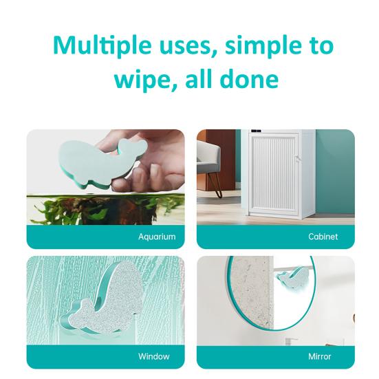 Aquarium Cleaning Sponge for Glass Walls Whale Shape Aquarium Scrubber Fish Tank Scraper Pad Cleaning Tool for Turtle Betta Tanks