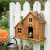 Bird Cages Rainproof Wooden Bird House Ventilation Decorative Hanging Birdhouse Handmade Hatching Nest Tree Balcony