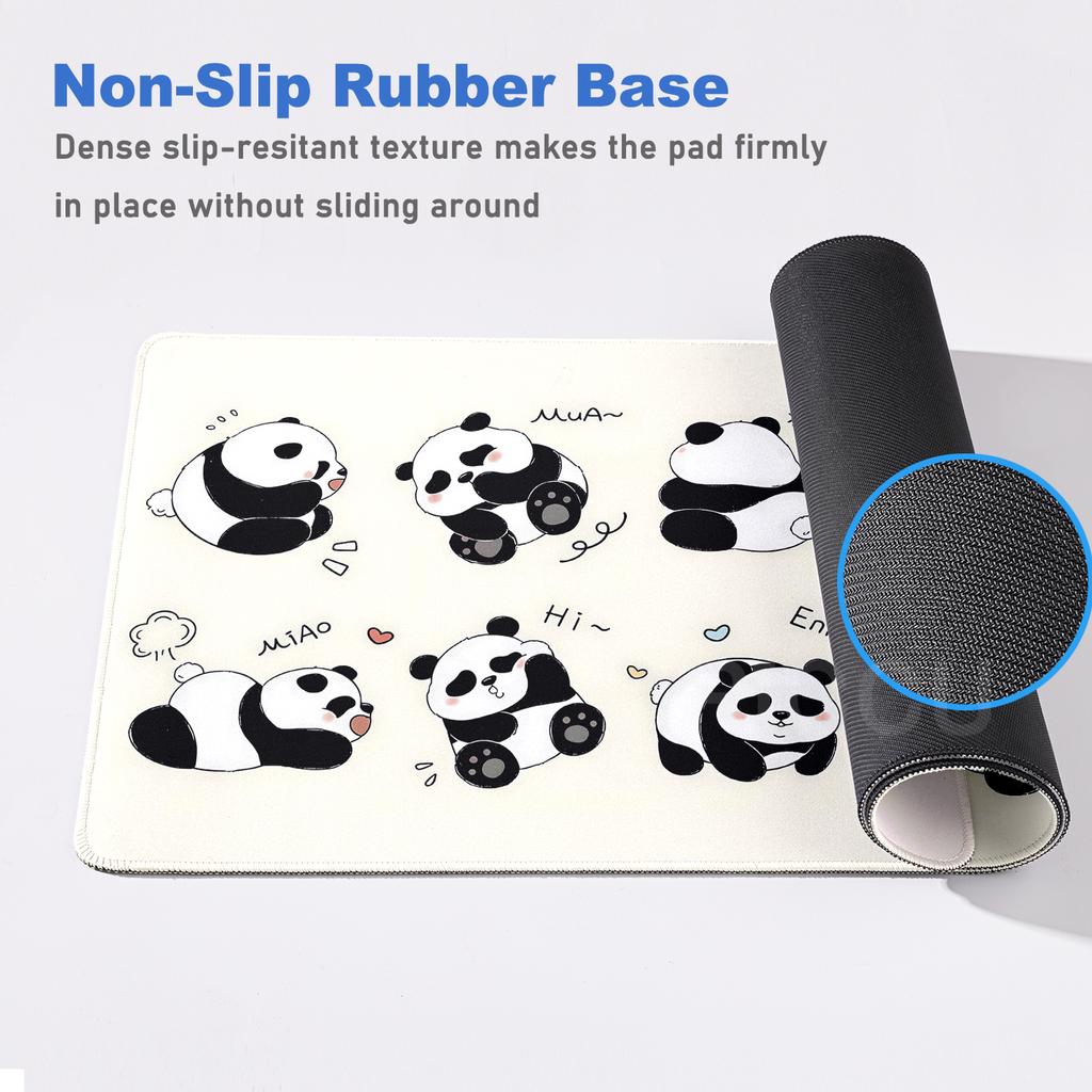 Large Mausepad Cute Panda Mousepad XXL Gamer Keyboard Mat Pc HD Desk Mats Company Mouse Pad Black White Cartoon Deskpad For Gift