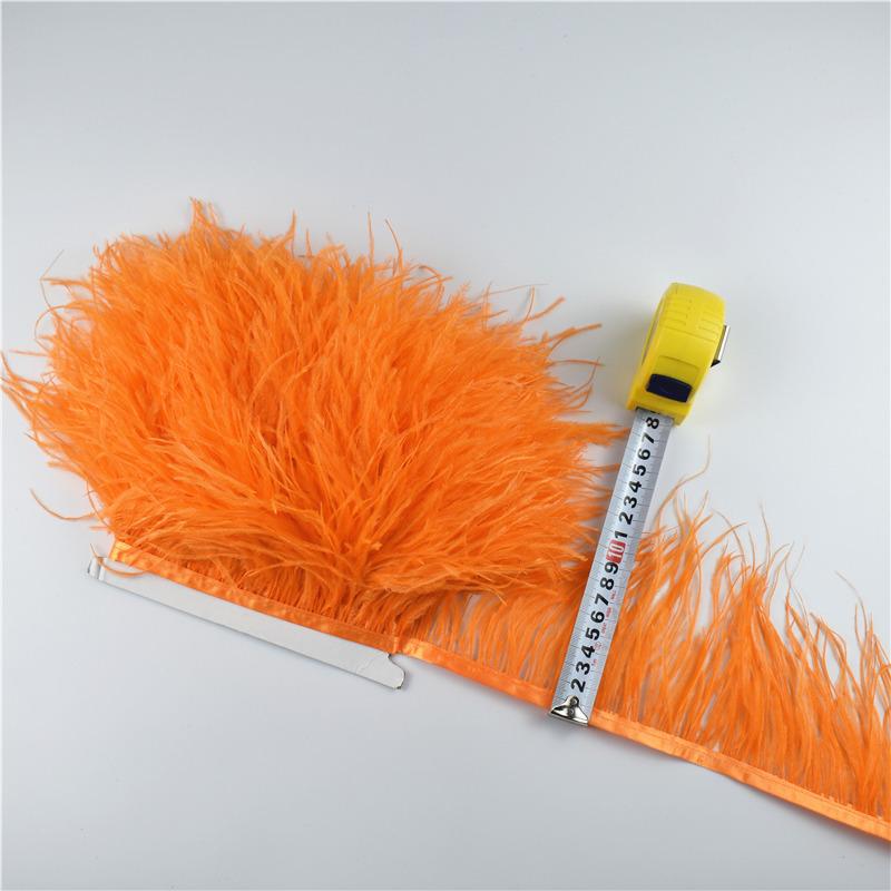 Feather1M 5M 10Meters Ostrich Feather Skirt Fringe Trims 10-15CM Ostrich Feather Ribbon Feathers for Crafts Wedding Feathers Decoration