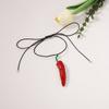 Multipurpose Spicy Peppers Pendant Necklace Sturdy Resin Crafted Portable Fashion Accessory for Trendy Women Ladies