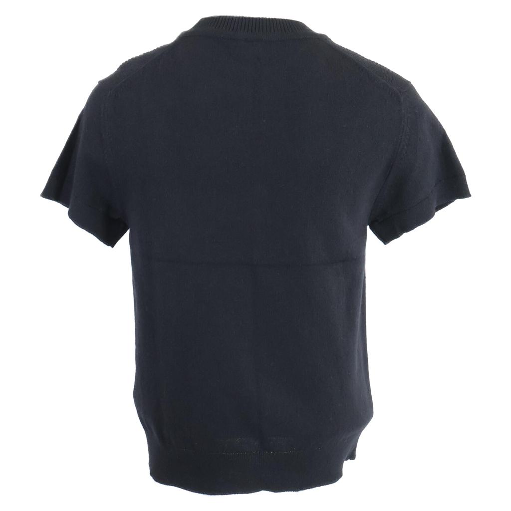 HERMES [New/Domestic regular] 4H2600D1 Cashmere 100% Short sleeve knit sweater/ tops 38 blackUsed