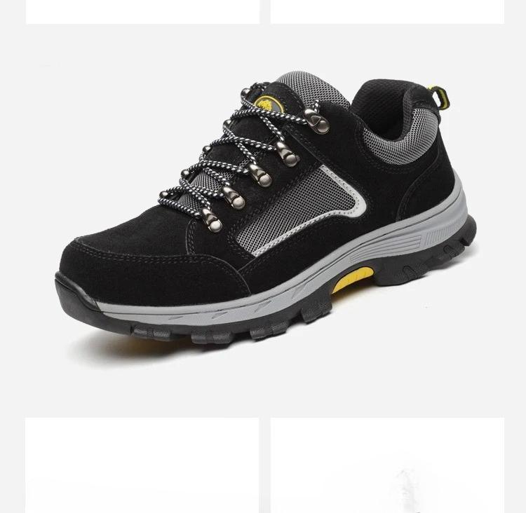 Рабочая обувь для мужчин винтажная черная сетчатая дышащая со стальным подноском ботинки мужская страховка труда устойчивая к проколам повседневная обувь мужская