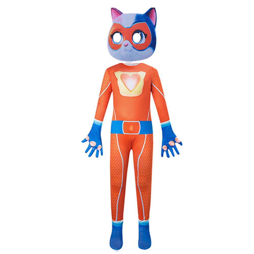 Косплей Костюмы Супер Котят Аниме Комбинезон Головной убор Набор Сценический