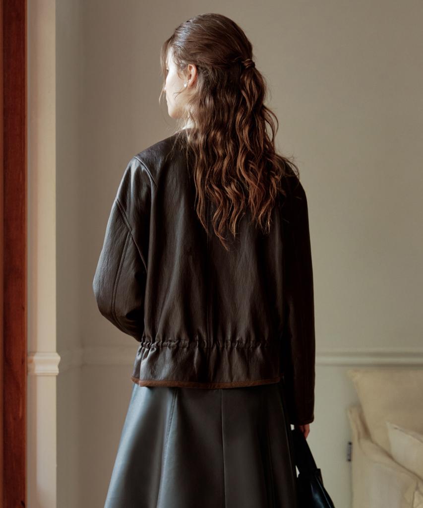 ZEROSTREET Coco String Leather Jumper / Brown