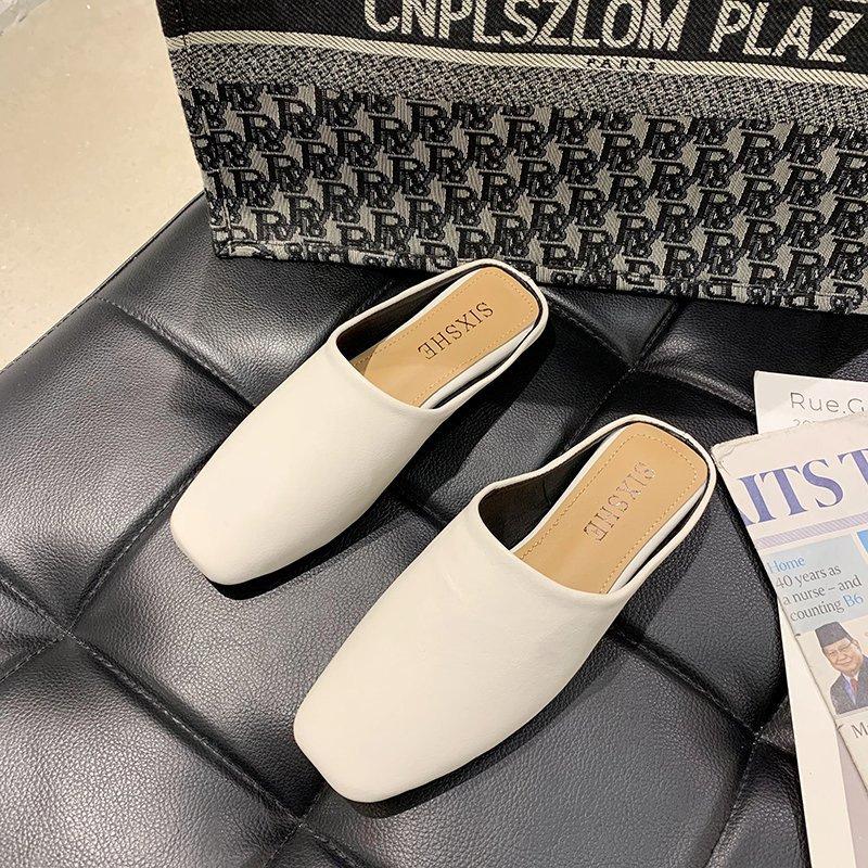 Тапочки Baotou half 2025 женские новая верхняя одежда мода интернет знаменитости крутые тапочки корейская версия ленивые балетки