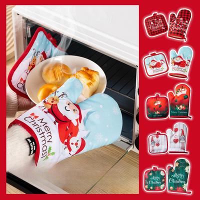 Кухонные перчатки, изоляционные рождественские коврики, перчатки для приготовления пищи в микроволновой печи, держатели для духовки для барбекю, прихватки для прихваток, коврик для духовки