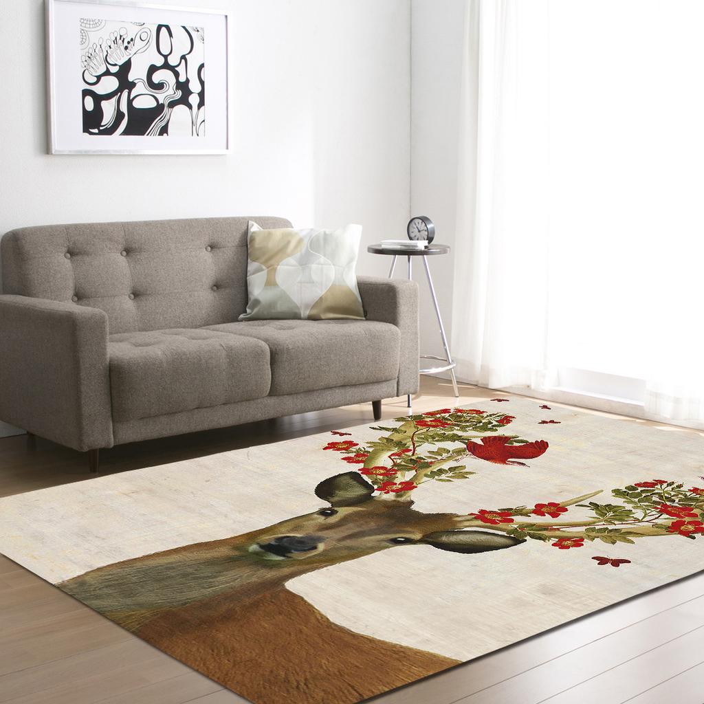 Elk Living Room Carpet Bedroom Dining Room Floor Mat Pattern Size