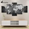 ArtSailing 5 Piece Canvas Black and White World Map Painting HD Pictures Wall Art Home Decoration for Living Room Poster