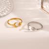 Exquisite Sun And Star Open Ring Unisex Wedding Zircon Stainless Steel Stackable Couple Rings Fashion Accessories