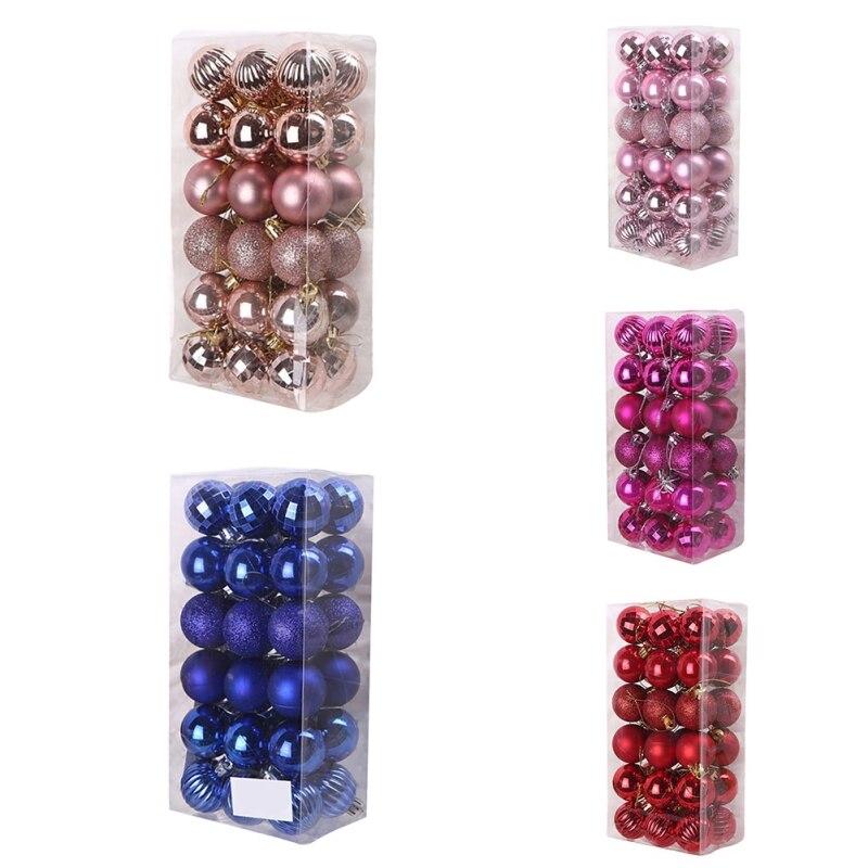 Набор елочных шаров 36шт. Декоративные елочные игрушки Шарики Орнаменты