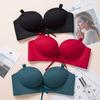 Sexy Bra Push Up Paded Bras For Women Seamless Bralette Brassieres Lingerie Deep V Bowknot