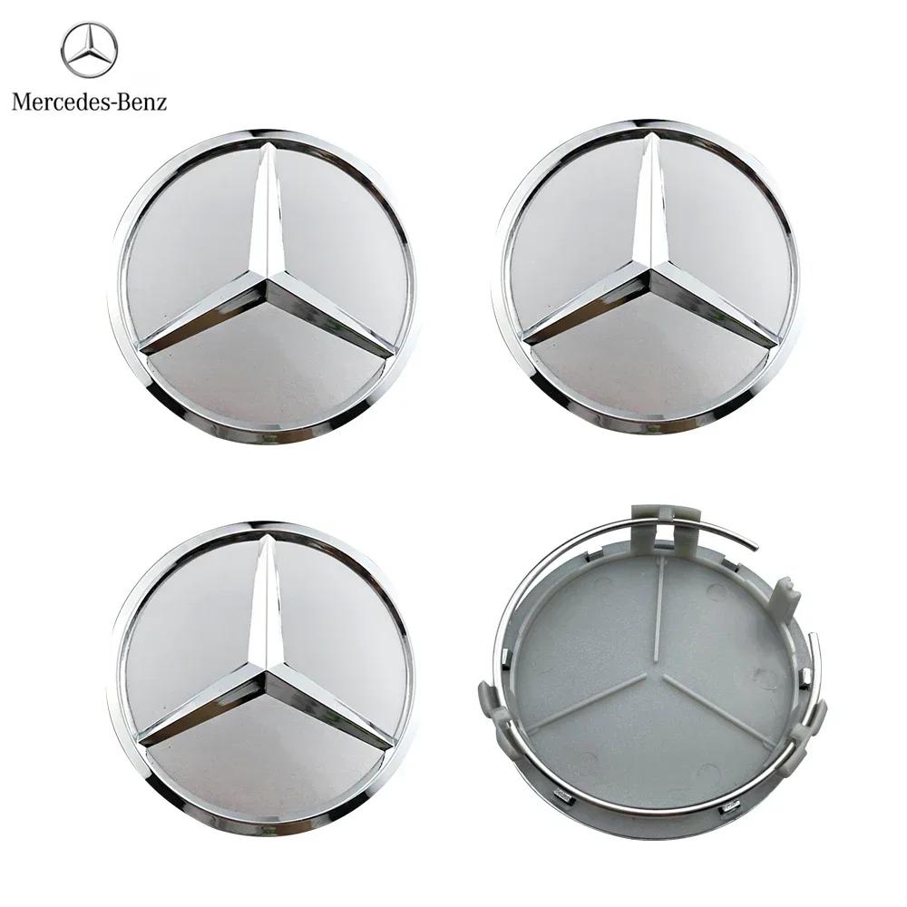 4pcs 75mm Car Wheel Center Hub Caps Cover Mercedes Benz B/C/E/S Class A Class C200L GLC GLK CLA W126 Auto Accessories