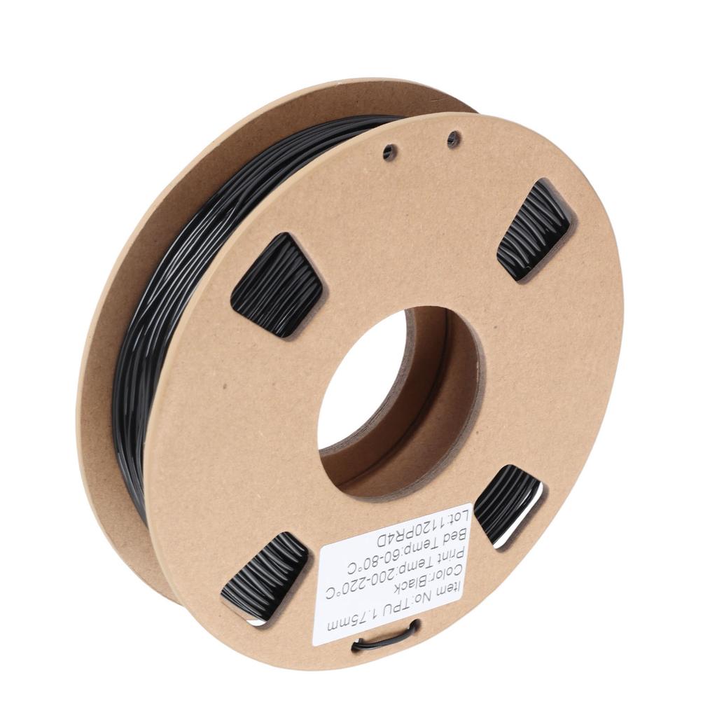 1,75 мм TPU Филамент Гибкий 0,03 мм Точность размера Высокая эластичность 250 г Катушка 95A Филамент для 3D-принтера Черный