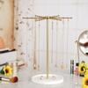 48 Hook Gold Metal Jewelry Holder With 360 Degree Rotation Large Capacity For Necklace Bracelet Storage Fashionable Gift