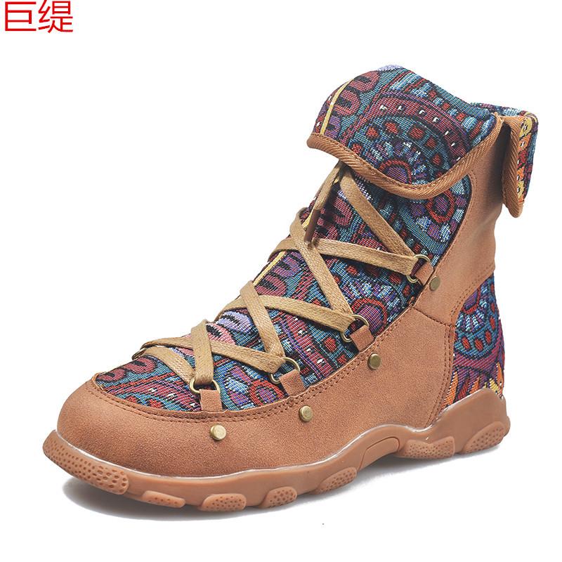 2024 Autumn Winter New Women's Ladies Retro Bohemian Style Ankle Zip Short Boots Booties Casual Shoes Women Boots Shoes Uio9