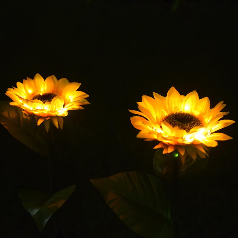 2pack/box Garden Light Sunflower Garden Decorative Outdoor Light Waterproof Ground Solar Light for Home