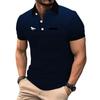 New Summer Slim Fit Short Sleeve Sport Lapel Business Casual Polo Shirt Fake Pocket Design Lapel Polo Shirt .