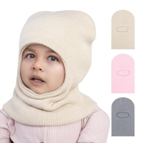 Детская шапка однотонная эластичная посадка детская вязаная шапка зимняя для активного отдыха головной убор шапка для холодной погоды