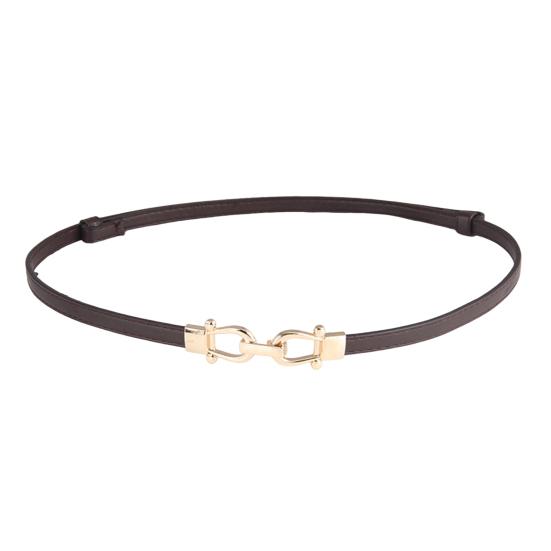 Женский тонкий тонкий ремень, пара пряжок, дизайн талии, поясной ремень с золотой пряжкой, регулируемая длина, ремень из искусственной кожи, аксессуары для одежды