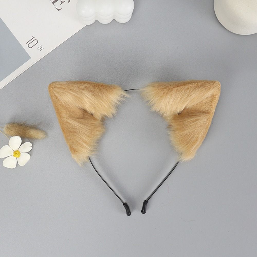 Повязка на голову плюшевые лисьи кошачьи ушки искусственные косплей аксессуары для волос готические животные ушки головной убор вечеринка