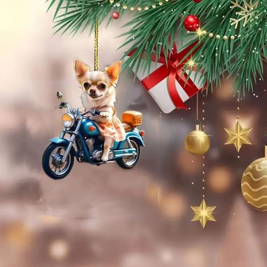 Рождественский кулон в виде зеркала заднего вида, подвесное украшение со шнурком, легко подвешивается, устойчив к выцветанию, подвеска в виде собаки, украшение на рождественскую елку