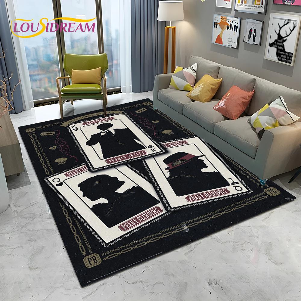 HD Tommy Shelby P-Peaky Blinders Carpet Rug for Home Living Room Bedroom Sofa Doormat Decor,kids Area Rug Non-slip Floor Mat