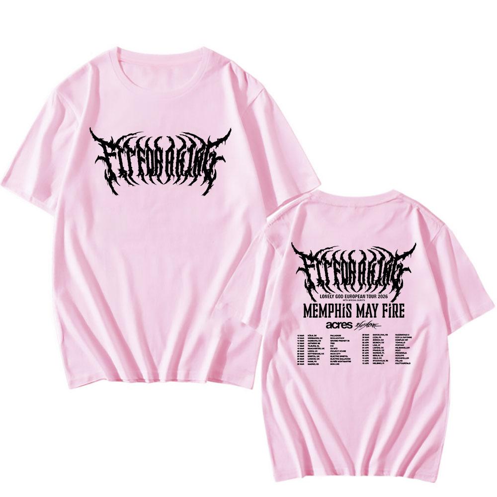 THE LONELY GOD Europe TOUR 2026 T-shirt Fit for A King Rock Band Tshirts Short Sleeve O-neck Cotton Tees Streetwear Unisex