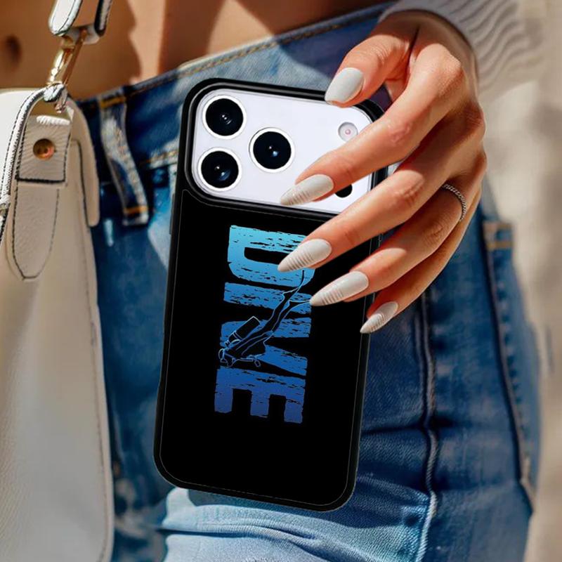 Scuba Diver Underwater Diving Phone Case For iPhone 17 Air 14 15 13 12 Max Cover For Apple 16e 11 Pro Max Plus Coque