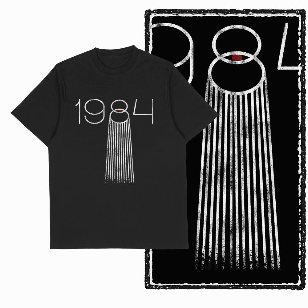 Coolmind X0019 Хлопок большой размер принт 1984 эксклюзивная графика унисекс футболка свободная с круглым вырезом унисекс футболка повседневная футболка для унисекс футболок