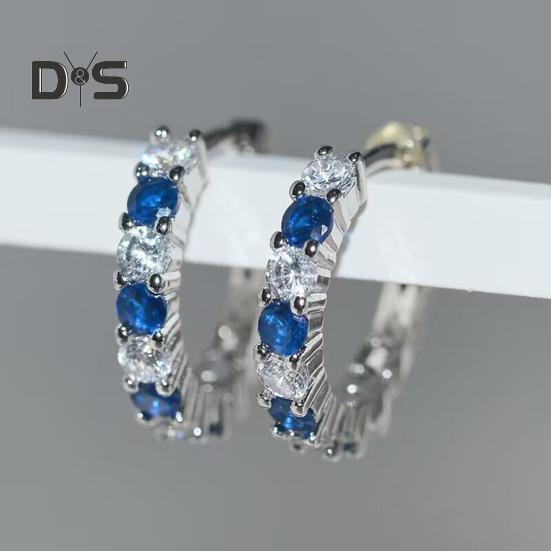 Серебряные серьги-кольца для женщин Серьги-кольца с кубическим цирконием на День матери Подарки на годовщину, день рождения