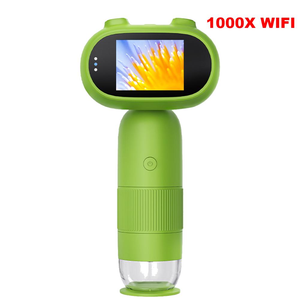 1000x Детский микроскоп Лаборатория Цифровые микроскопы 2-дюймовый IPS-экран Электронный увеличитель Камера с 8 светодиодами Функция фото-видео