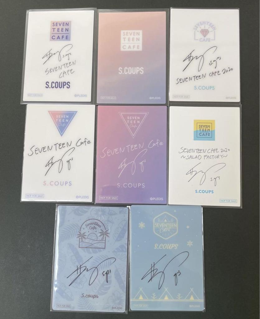 [Б/У] Seventeen Seventeen Cafe S.Coups бонус за вход коллекционные карточки набор из 8 штук