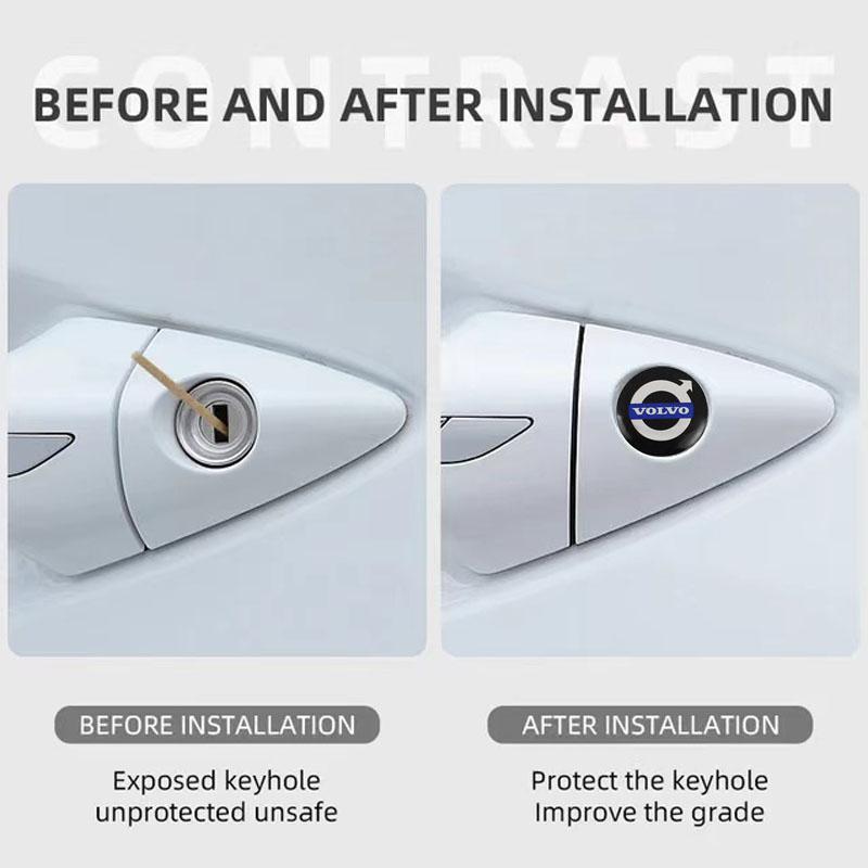5/10Pcs 14mm Car Key Emblem Stickers Auto Door Keyhole Logo Decal For Volvo V60 V40 XC90 S60 S40 XC60 V50 V70 XC40 S80 EM90 S80L
